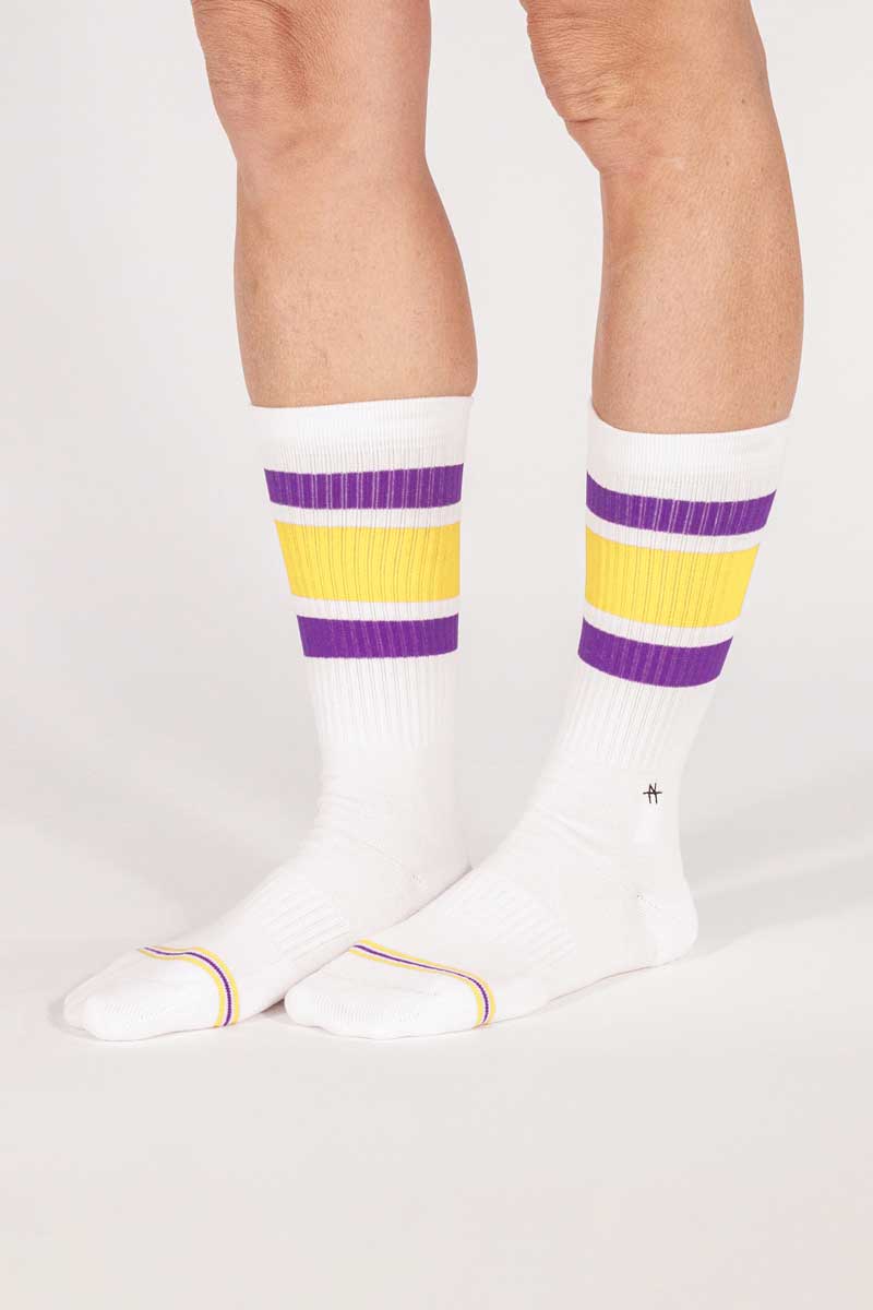 Socks Rayas Morado Amarillo - Image 2