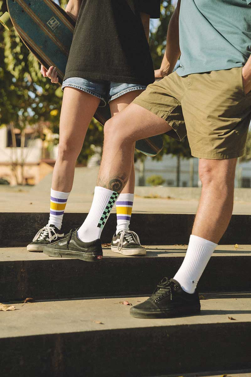 Socks Rayas Morado Amarillo - Image 3