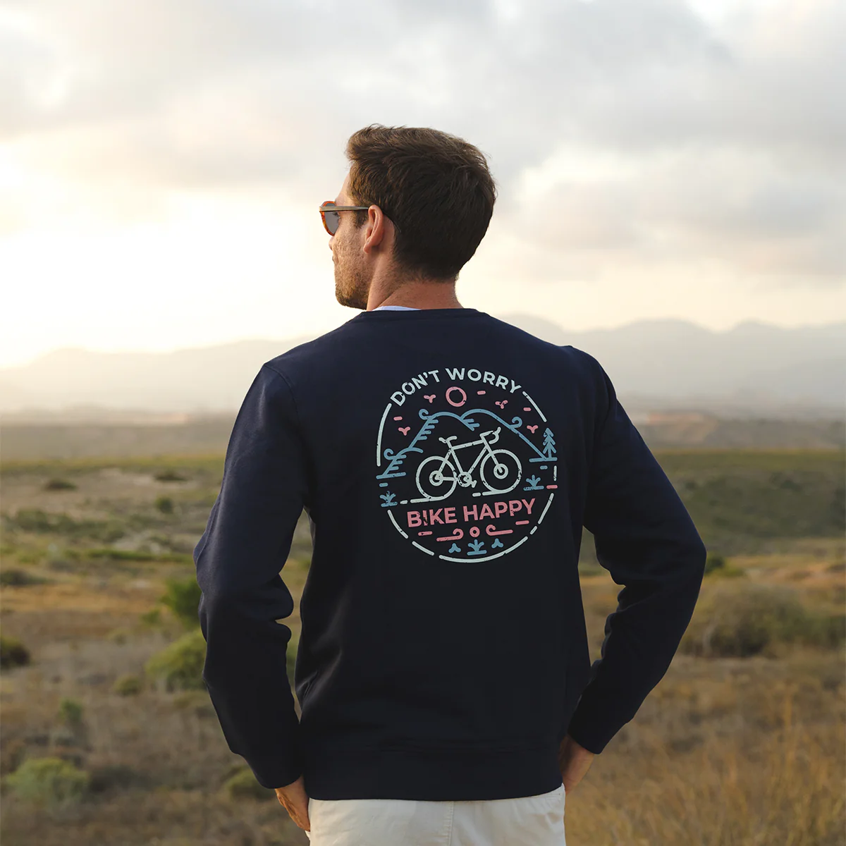 Don't Worry Bike Happy Sweatshirt - Image 5
