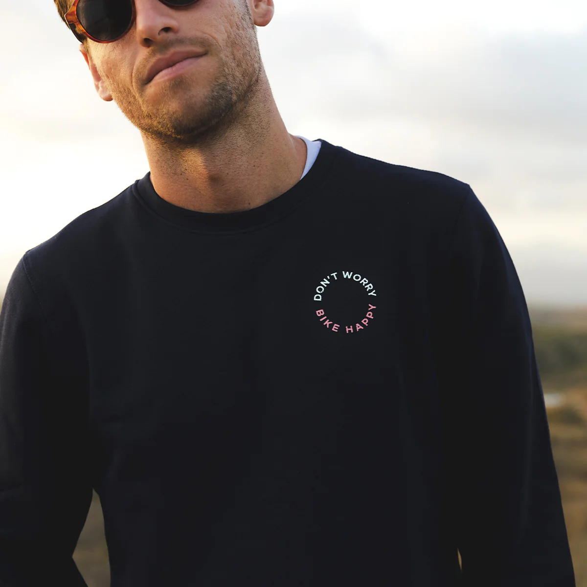 Don't Worry Bike Happy Sweatshirt - Image 6