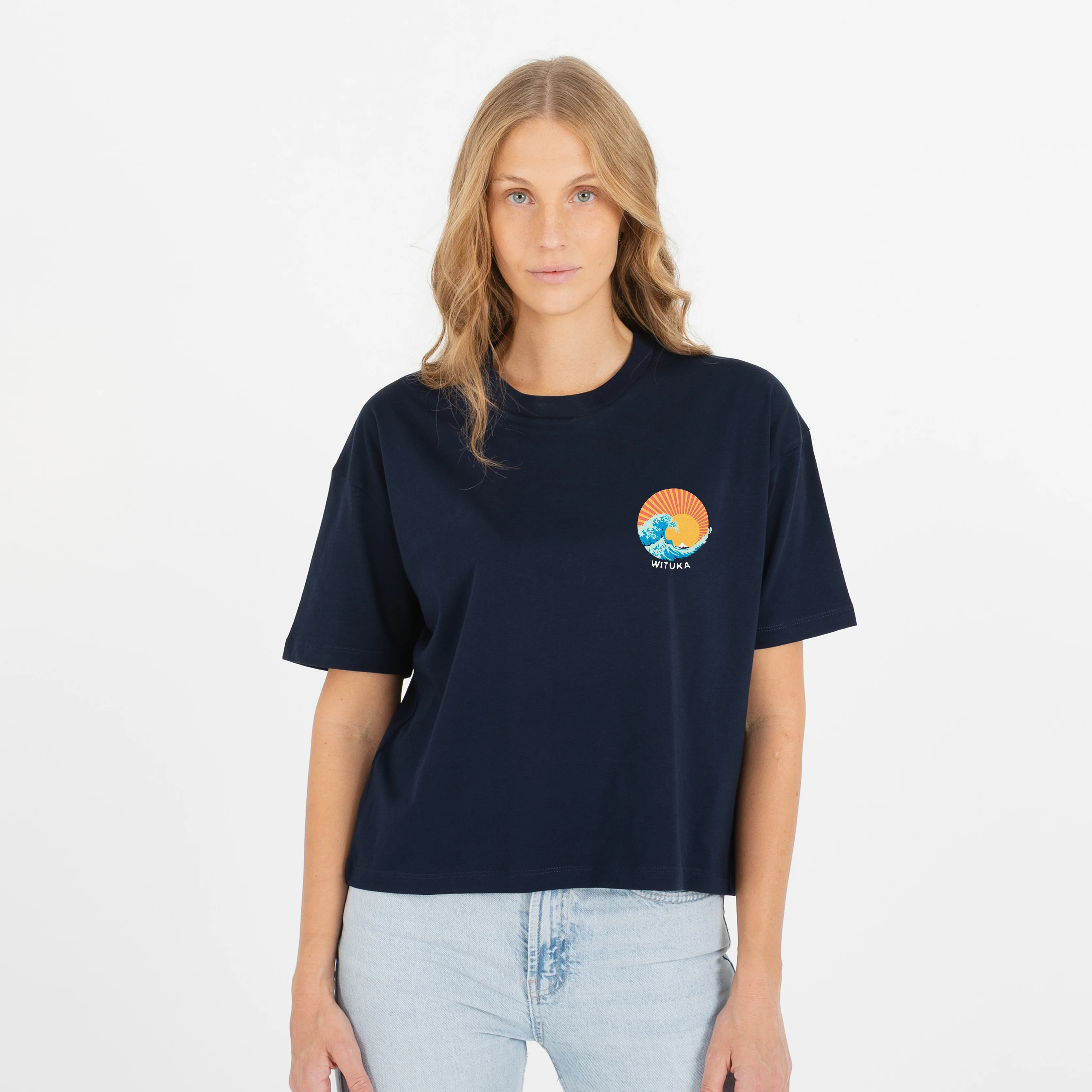 Kanagawa Wave Cropped Tee - Image 3