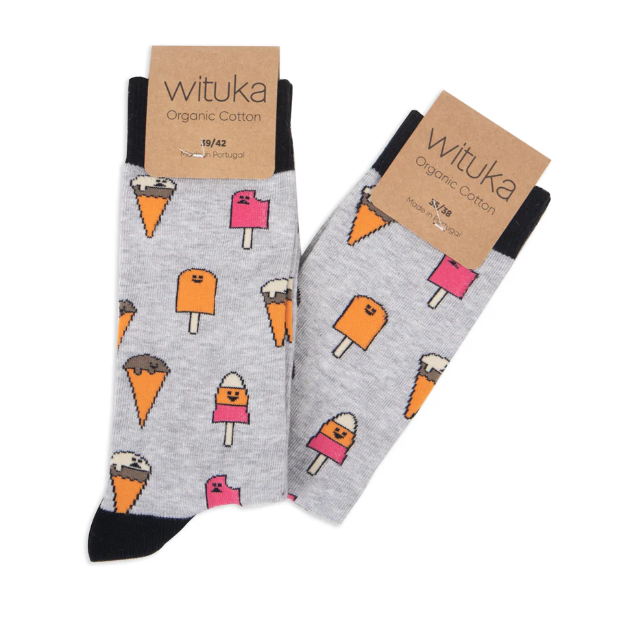Socks Ice Cream Grey - Image 3
