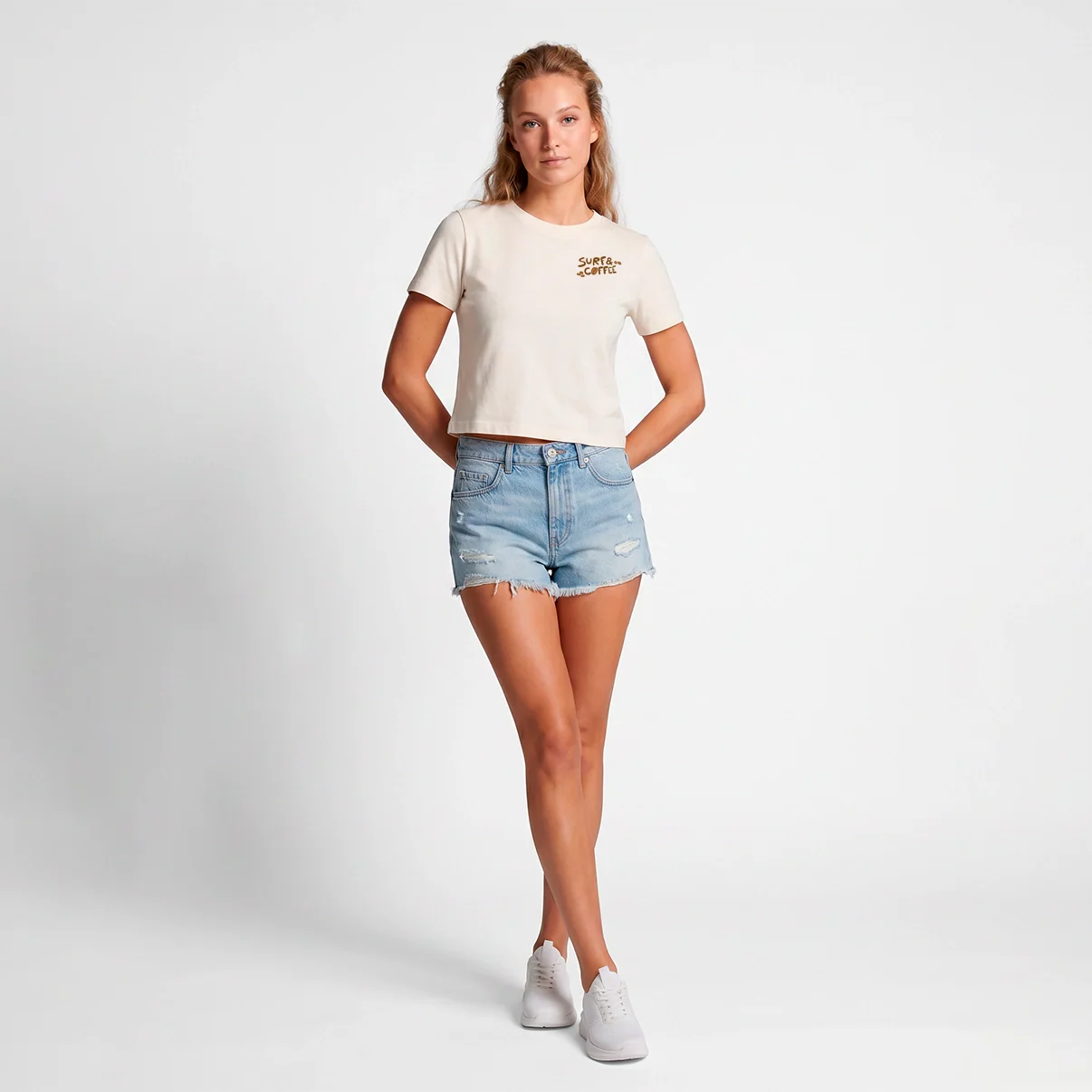Surf And Coffee Cropped Tee - Image 4
